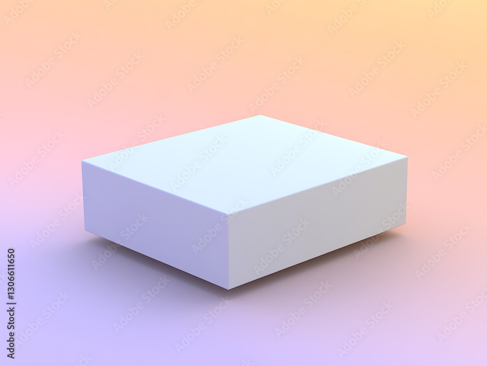 Aufkleber minimalist white box animation digital studio 3d rendering modern aesthetic front view abstract conc