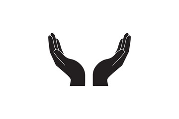 Obraz premium Black Hands Silhouette for Charity Designs Cupping Hands Vector for Giving and Receiving