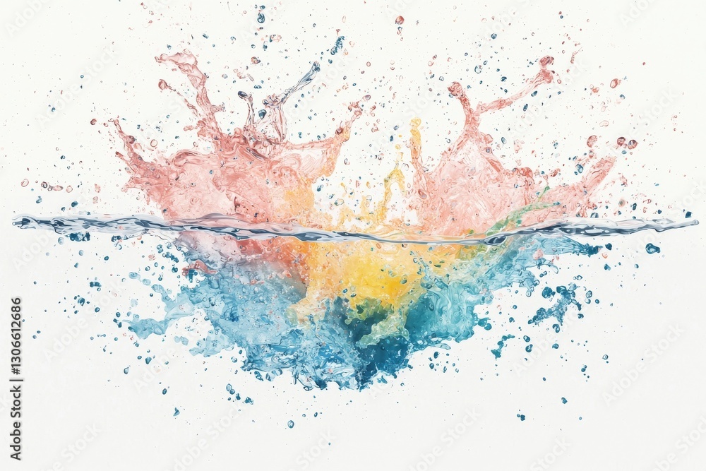Poster curved waves and colorful patterns are formed by the abstract circle liquid motion flow explosion, w