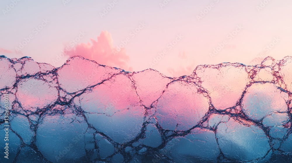 Poster a 3d rendering featuring an abstract geometric background with a translucent glass effect showcasing