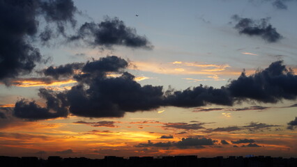 The beautiful and cloudy sky sunset view before the typhoon coming in summer