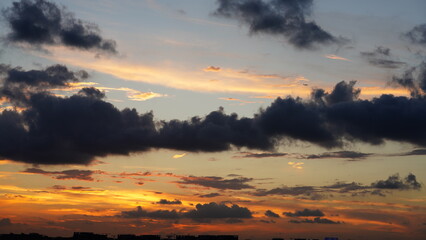 The beautiful and cloudy sky sunset view before the typhoon coming in summer