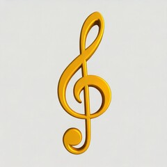 Fototapeta premium Golden Treble Clef: A 3D Rendering of Musical Elegance