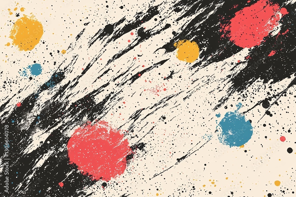 Aufkleber geometric abstract shapes and lines of different colors come together in a modern illustration to fo