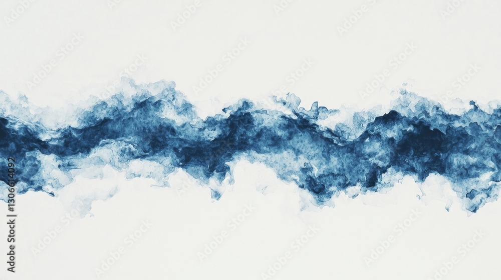 Aufkleber the background features an abstract blue wave set against a white backdrop, generated using ai