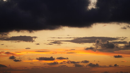 The beautiful and cloudy sky sunset view before the typhoon coming in summer