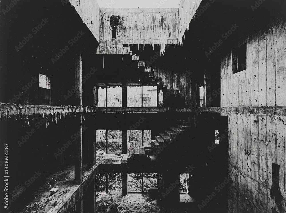 Poster the architectural details and lighting of the room are accentuated by a ceiling composed of cement p
