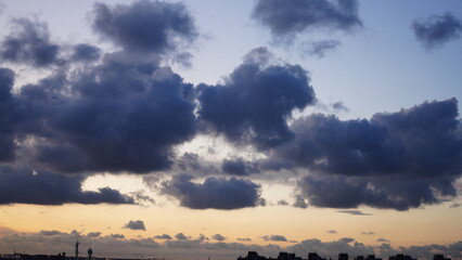 The beautiful and cloudy sky sunset view before the typhoon coming in summer