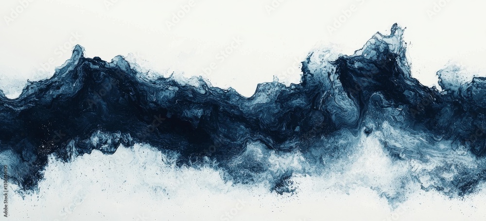 Poster blue abstract wavy gradient background that includes grain and noise texture suitable for header pos
