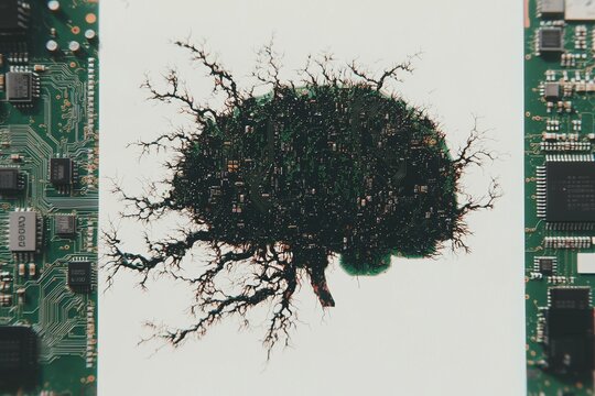 The clinical AI Brain Chip involves stock connectivity for mind data aggregation through axons, utilizing semiconductor assistive devices and circuit boards in brain computer interface research