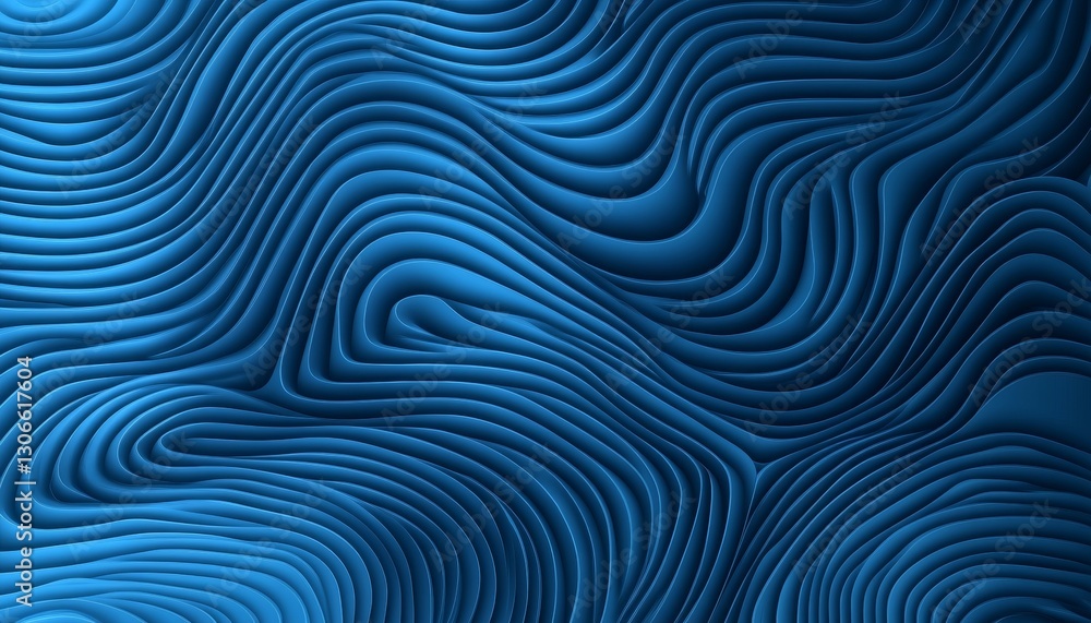Aufkleber dynamic flowing mesh in aqua color scheme, futuristic grid surface, connected network illustration