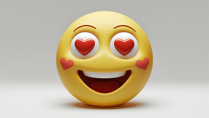 A Heart Eyes Emoji 3D – Love, Romance & Happiness Icon in High-Quality