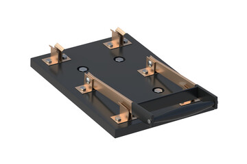 Single vintage electric knife switch isolated on white background. 3d render