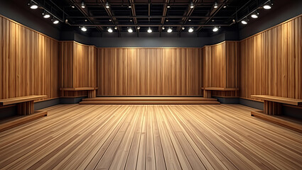 Background for wooden TV studio 3d rendering