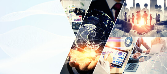 Collage visual of various business images