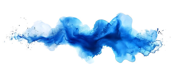 Obraz premium blue watercolor stain On transparent background.
