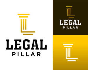 Logo design about the letter L and the attorney at law pillar.