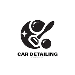 Car Detailing Logo. Car Detailing Logo Design. Car Detailing Brand. Car Detailing Logo Vector Design Isolated on White Background
