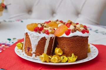 Decorated Easter Breads on Plate