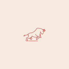 Bull icon flat vector design. 