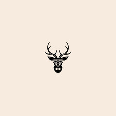 Deer Dressed up in Hipster Style icon flat vector design.