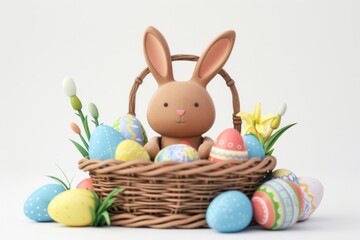 Eggs illustration easter basket.