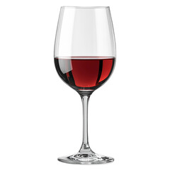 Glass of Red Wine Crystal Clear Stemware Red Wine Drink Beverage Photography Isolated on Black