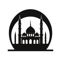 silhouette of mosque vector illustration