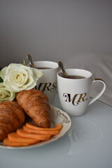 cup of coffee and croissant