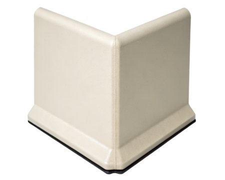 White plastic corner protector for furniture on a transparent background