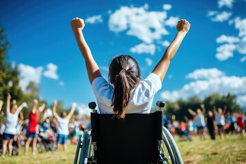 A person in a wheelchair participating in a community sports event
