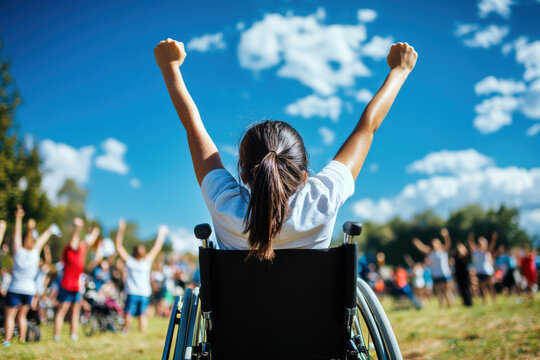 A person in a wheelchair participating in a community sports event