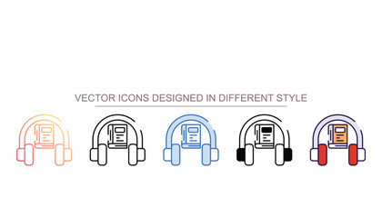 Audio Guider icon design with white background stock illustration