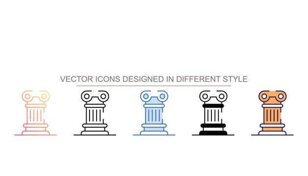 Column icon design with white background stock illustration