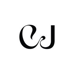 CJ monogram logo design letter text name symbol monochrome logotype alphabet character simple logo