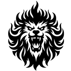 Fire face silhouette