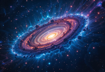 Witness the stunning beauty of the universe with this vibrant galactic masterpiece