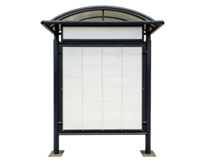 Blank public information display board on a transparent background