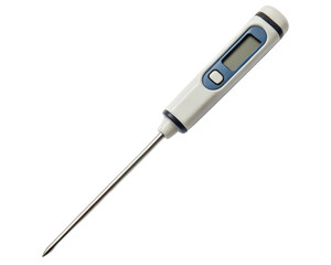 Obraz premium Digital food thermometer with long probe on a transparent background