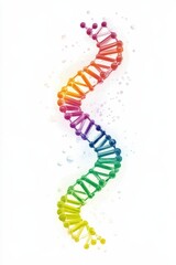 Colorful DNA Strand Illustration Representing Biological and Chemical Concepts in Modern Science