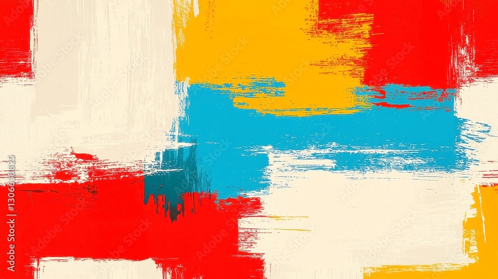 Poster ikat woven textile design, featuring a seamless pattern with soft blurred edges and vibrant dye tech