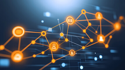 Data connectivity and analysis trends technology sector infographic digital environment close-up view network visualization