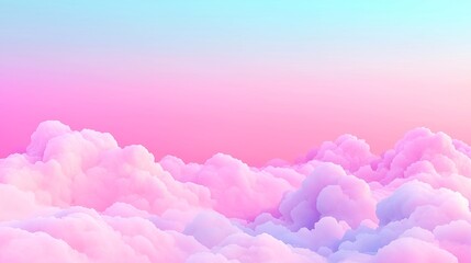 Fototapeta premium Kawaii Pastel Clouds Pattern, a seamless design featuring dreamy soft hues, cute shapes, and whimsical elements, perfect for cheerful backgrounds and playful themes.
