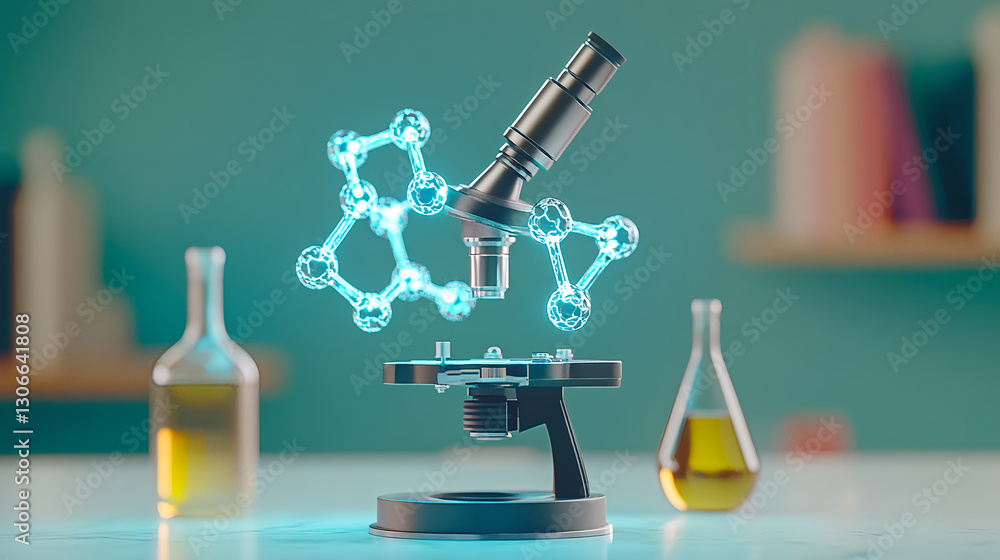 Poster microscope analysis of molecular structures in a laboratory science experiment modern environment cl