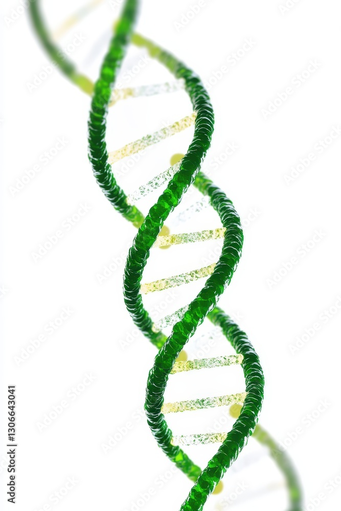 Aufkleber green dna structure showcasing biological elements and intricate design in a visually striking and v