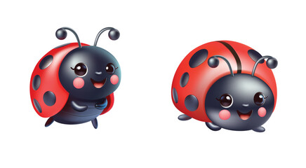 Fototapeta premium 3D ladybug illustration. Vector illustration.
