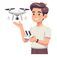 vector of people with their drones