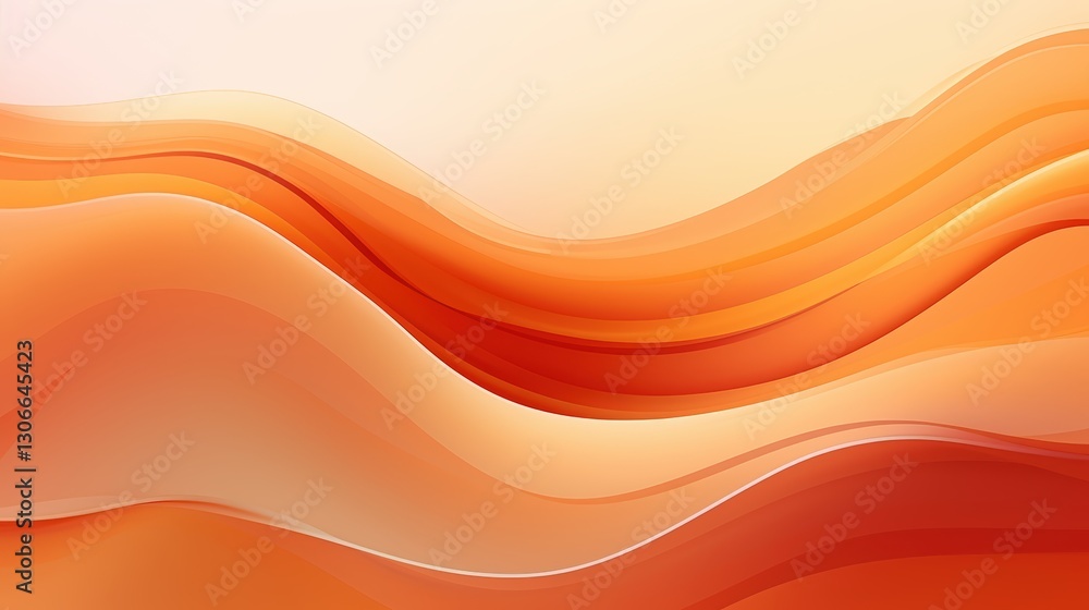 Poster abstract wave patterns in warm orange and soft peach colors create a smooth flowing background desig