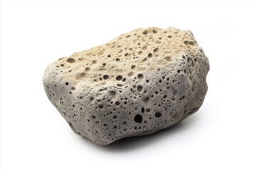 Obraz premium Volcanic pumice stone with porous texture isolated on white background