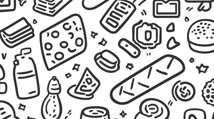 Delicious food illustrations creative designs graphic elements whimsical style flat view culinary inspiration